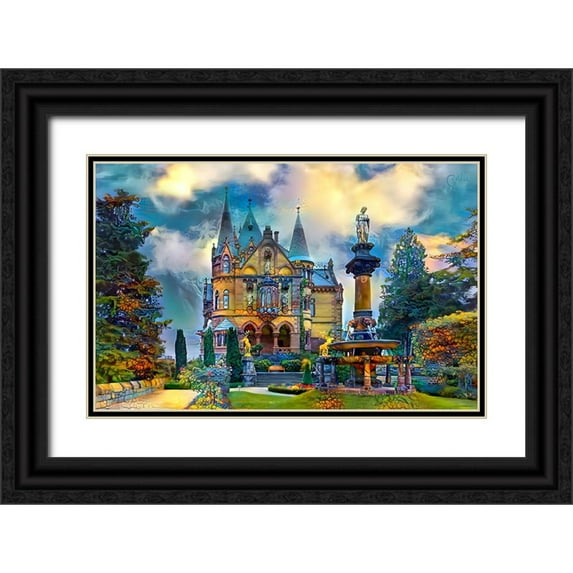 Gavidia, Pedro 24x17 Black Ornate Wood Framed with Double Matting Museum Art Print Titled - Germany Konigswinter Schloss Drachenburg Castle
