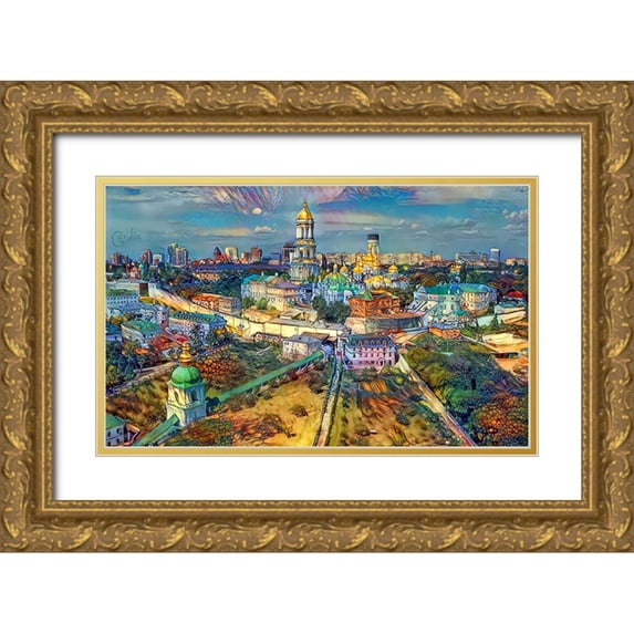 Gavidia, Pedro 32x21 Gold Ornate Wood Framed with Double Matting Museum Art Print Titled - Kyiv Ukraine City