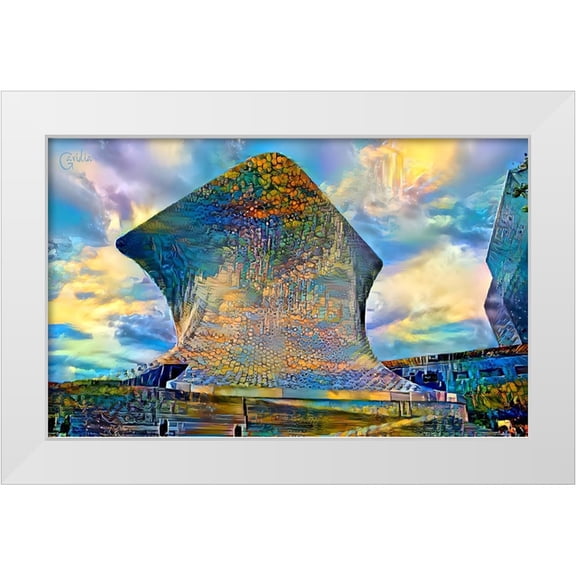 Gavidia, Pedro 32x21 White Modern Wood Framed Museum Art Print Titled - Mexico City Soumaya Museum