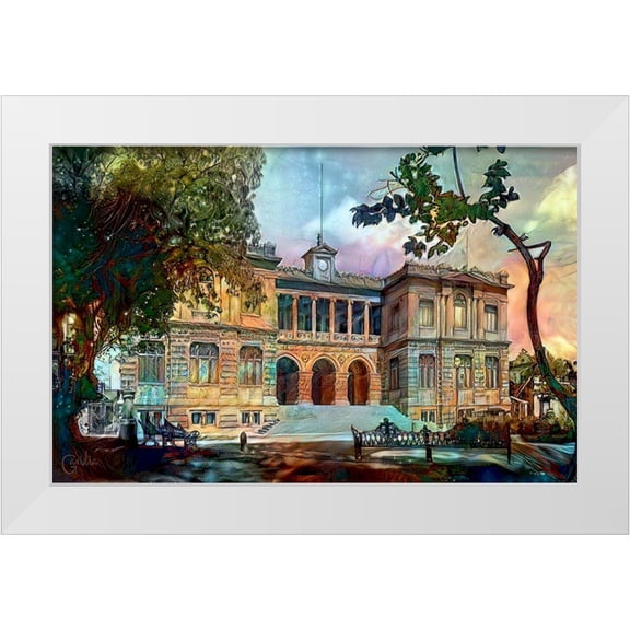 Gavidia, Pedro 32x22 White Modern Wood Framed Museum Art Print Titled - Mexico City Museum of Geology