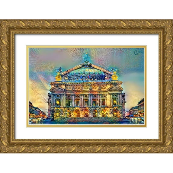 Gavidia, Pedro 32x23 Gold Ornate Wood Framed with Double Matting Museum Art Print Titled - Paris France Opera Garnier