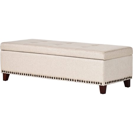 Gavin Fabric Storage Ottoman, Beige
