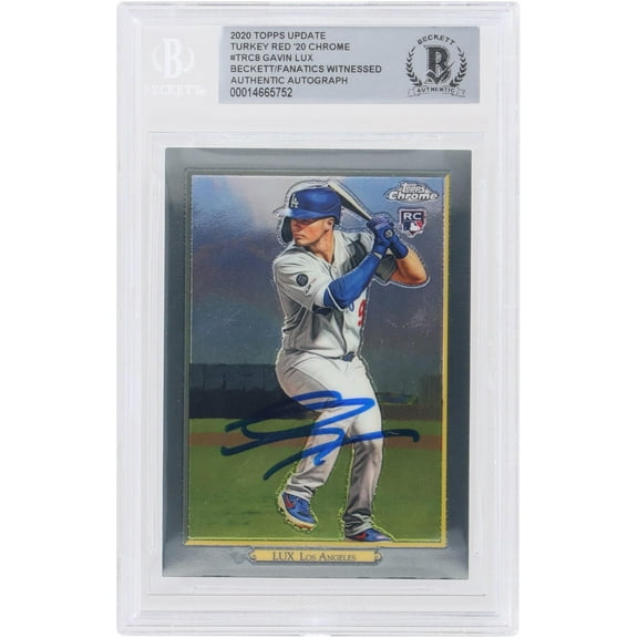 Gavin Lux Los Angeles Dodgers Autographed 2020 Topps Chrome Update Turkey Red #TRC-8 Beckett Fanatics Witnessed Authenticated Rookie Card - Fanatics Authentic Certified