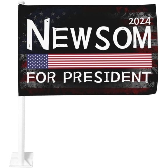 Gavin Newsom 2024 For President 2024 Election Campaign Car Flag 12"x18" Car Window Clip Decor Flags Double Sided Flag Without Flagpole