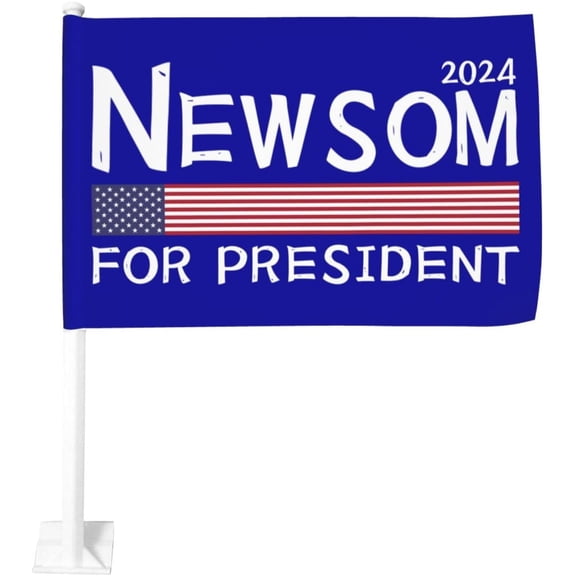 Gavin Newsom 2024 For President 2024 Election Campaign Car Flag 12"x18" Car Window Clip Decor Flags Double Sided Flag Without Flagpole