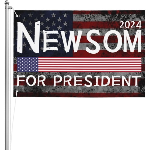 Gavin Newsom 2024 For President 2024 Election Campaign Double-Sided 3ply 2x3FT Outdoor Flag - Heavy-Duty Polyester for Indoor and Outdoor Use