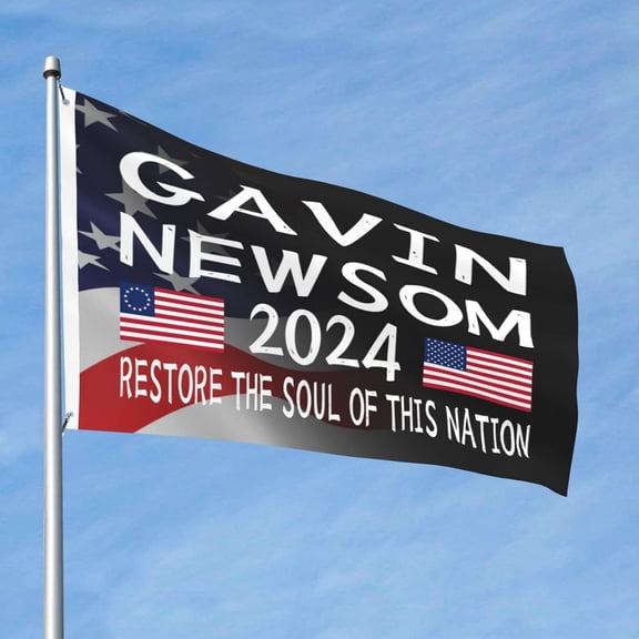 Gavin Newsom 2024 For President Campaign Premium 2x3FT Flag - Durable and Vibrant Design for Indoor/Outdoor Use