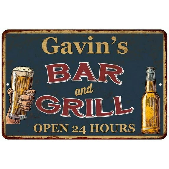 Gavin's Green Bar and Grill Sign 8 x 12 High Gloss Metal 208120044178