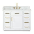 thumbnail image 1 of Gavino 42" Wood Vanity in White with Composite Stone Top no Mirror, 1 of 12