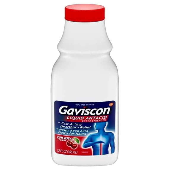 Gaviscon Extra Strength Liquid Antacid, Cherry Flavor 12 oz (Pack of 6)
