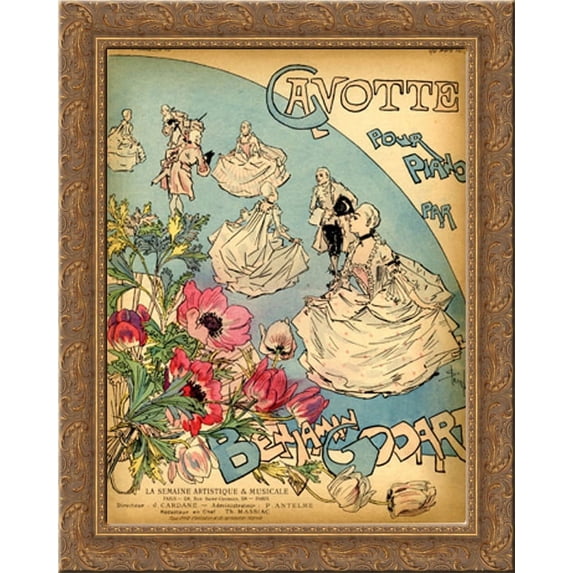 Gavotte 24x20 Gold Ornate Wood Framed Canvas Art by Theophile Steinlen