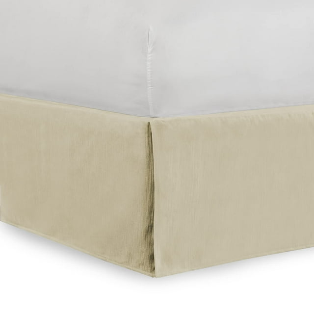 Gavotte Home Tailored Velvet Bed Skirt with Split Corner 21 inch Drop