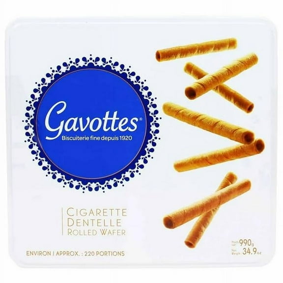 Gavottes Crispy Lace Crepes Rolled Wafer , 220ct Tin, 34.9oz