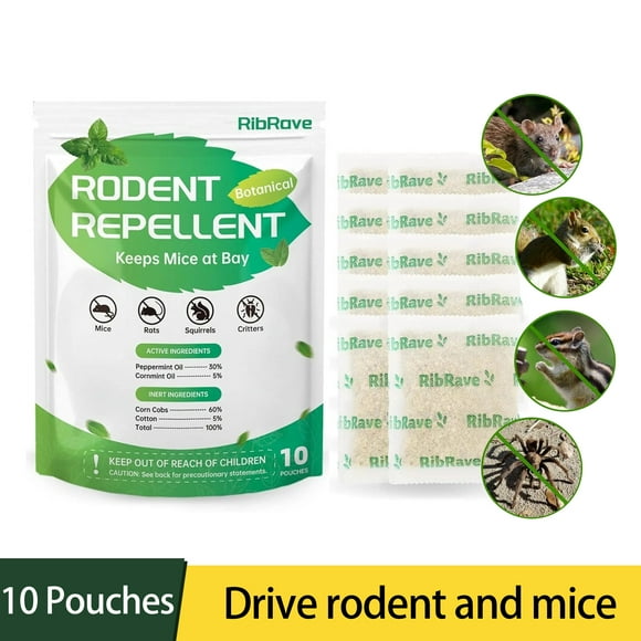 Gaway Mice Repellent for House, Natural Mice Repellent Pouches, Peppermint Oil to Repel Mice and Rats, Rodent-repelling Repellent Mouse Deterrent, 10 Packets