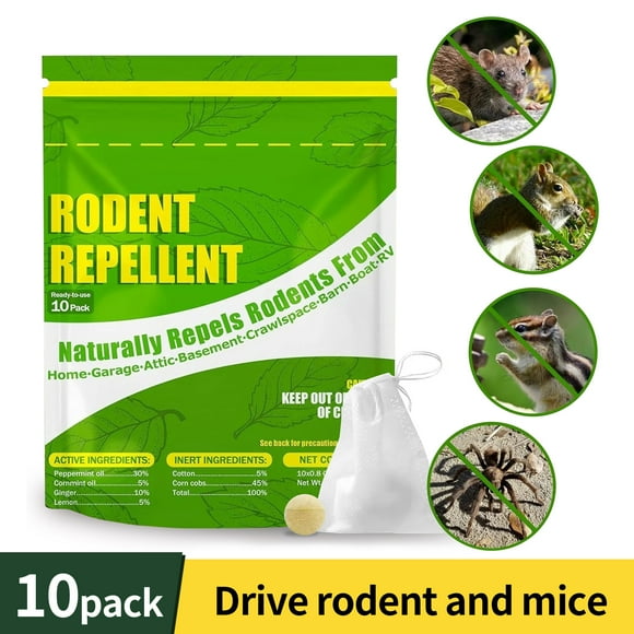 Gaway Natural Mouse Repellent, Mice Repellent Indoor and Outdoor, Peppermint Oils Rat Repellent for Repel Rodents Squirrels Ant Spider Mice Rats Other Pests, 10 Pack