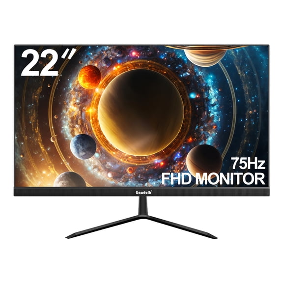 Gawfolk 22" Inch Computer Monitor FHD 1080p Ultra-Thin Bezel-less VA Display, HDMI VGA PC Monitor Home Office Movies