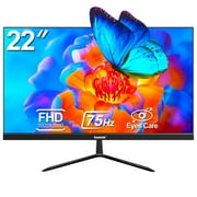 Gawfolk 22" Inch Computer Monitor, FHD 1080p 75Hz Ultra-Thin Bezel-less VA Display, HDMI VGA PC Monitor Home Office Movies,2800r