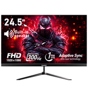 Gawfolk 24.5 Inch Gaming Monitor 300Hz FHD , 1080P Built-in Speakers, DP/HDMI, 75x75mm VESA Wall Mount, Home Office Busi