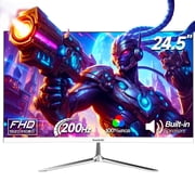 شاشة ألعاب Gawfolk 24.5 200 هرتز FHD 1080P،IPS، تصميم أبيض أنيق مع مكبرات صوت مدمجة