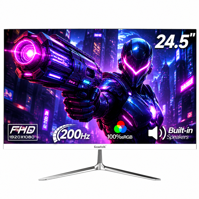 Gawfolk 24.5 inch 200Hz Gaming Monitor FHD 1080P - High Refresh