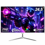 Gawfolk 24.5" 200Hz Gaming Monitor FHD 1080P, IPS,Sleek White Design with Built-in Speakers