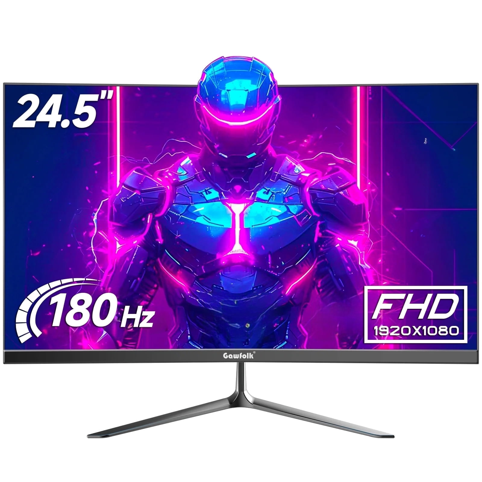 Gawfolk 24.5 inch Gaming Monitor 180hz FHD(1080PFrameless VA Display with sRGB 100%, Eye Care, DP/HDMI, Wall Mount Compatible - Black