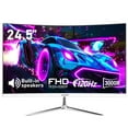 thumbnail image 1 of Gawfolk 24.5"  Gaming Monitor Curved 1080P 120Hz with Built-in Speakers,Upports 75×75mm Wall Mount, Black, 1 of 8