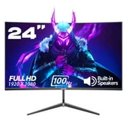 Gawfolk 24-Inch Curved Gaming Monitor 100Hz Full HD 1080P Built-In Speakers Tilt Adjustable