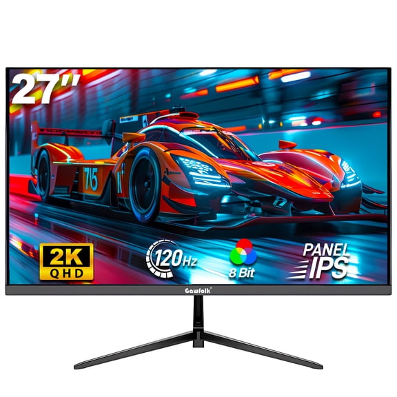 Gawfolk 27" QHD IPS 120Hz Gaming Monitor, AMD FreeSync, 120% sRGB, HDMI 2.0 for PC & Console Gaming