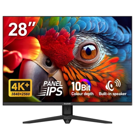 Gawfolk 28 Inch 4K IPS Monitor, 60Hz UHD 3840x2160 Computer Display, HDMI/DP Port, Wall Mount Compatible,  Home Office Business