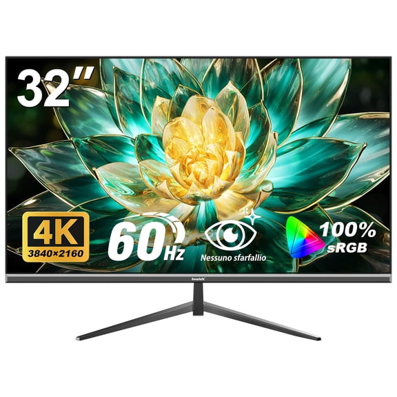 Gawfolk 32 Inch 4K UHD Computer Monitor, Ultra-Clear (38402160p) Screen, 100% sRGB,178 Viewing Angle, Display PortHDMI, Compatible with Wall mounting 100 * 100MM - Black