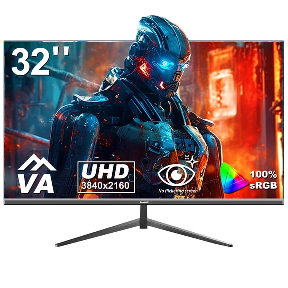 Gawfolk 32-Inch 4K UHD Monitor, 3840x2160, 100% sRGB, HDMI and DisplayPort, Black