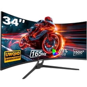 Gawfolk 34-Inch Curved Ultrawide Gaming Monitor, UWQHD 3440x1440, 165Hz, Adjustable Stand