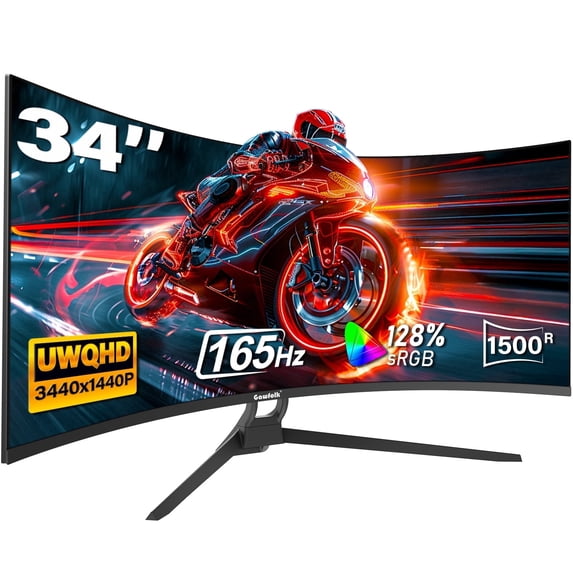 Gawfolk, 34-Inch Curved Ultrawide Gaming Monitor, 3440x1440, 165Hz ...