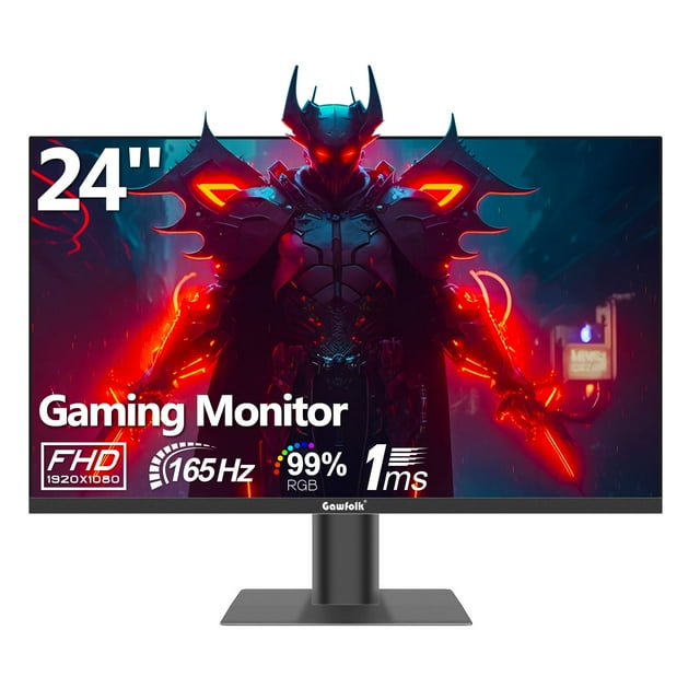 Gawfolk Gaming Monitor 24 Inch 144Hz/165Hz, Computer Monitor FHD 1080P