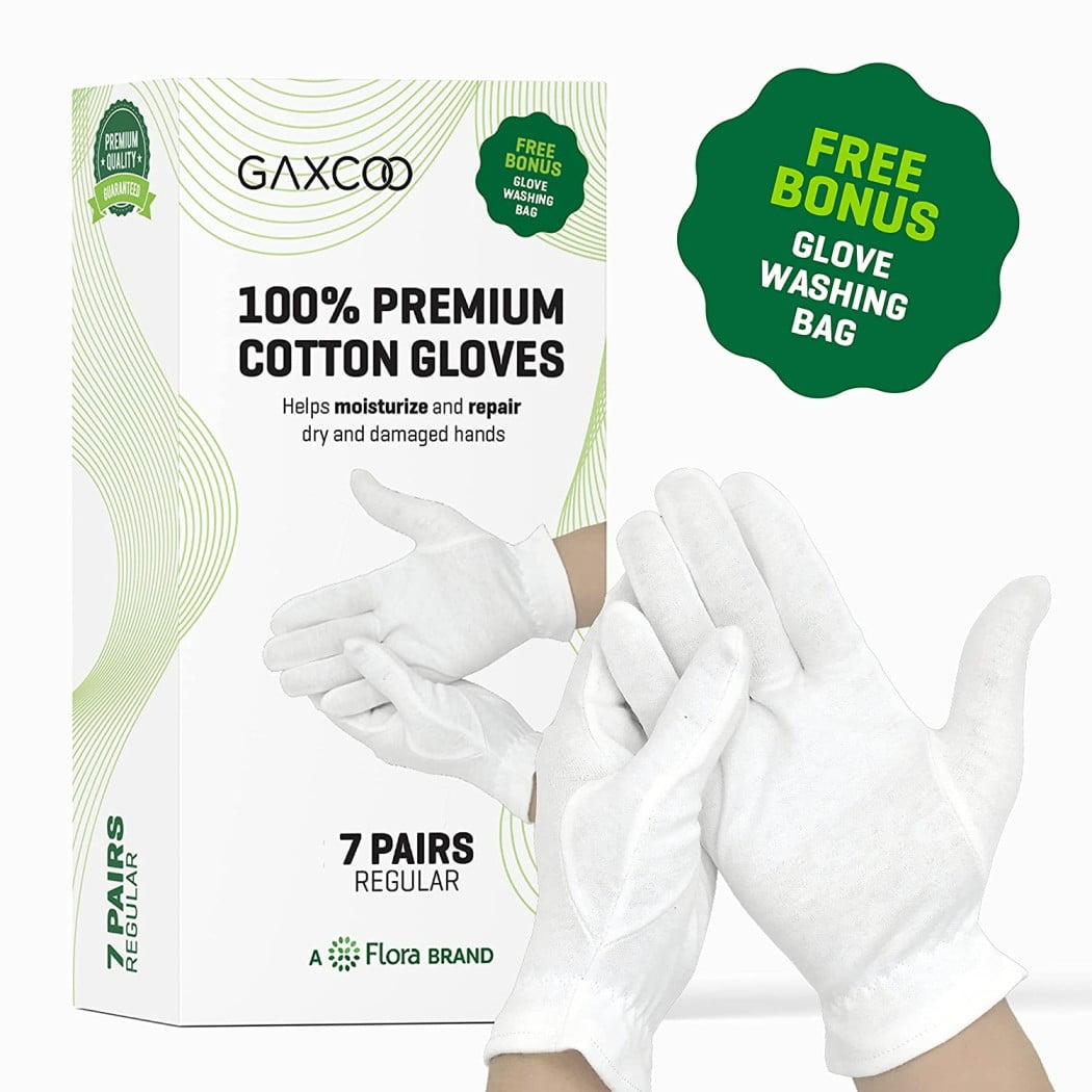 Gaxcoo 100 Premium Cotton Moisturizing Gloves Eczema & Dry Hands