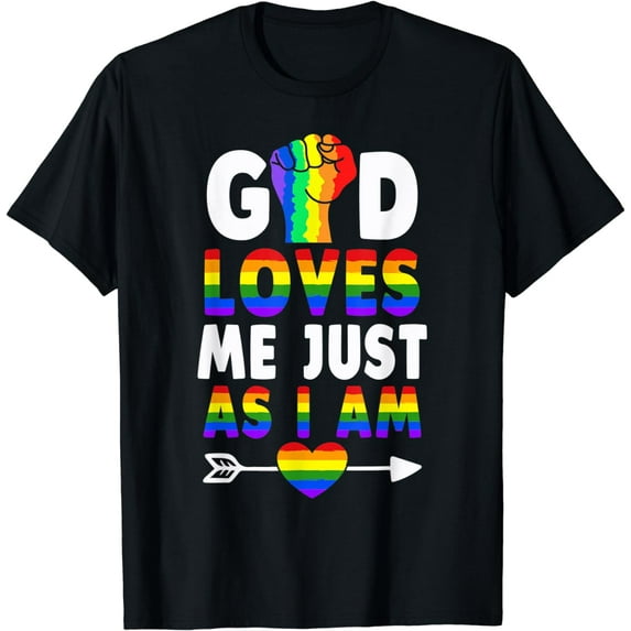 Gay Christian God Loves Me Just As I Am LGBT T-Shirt