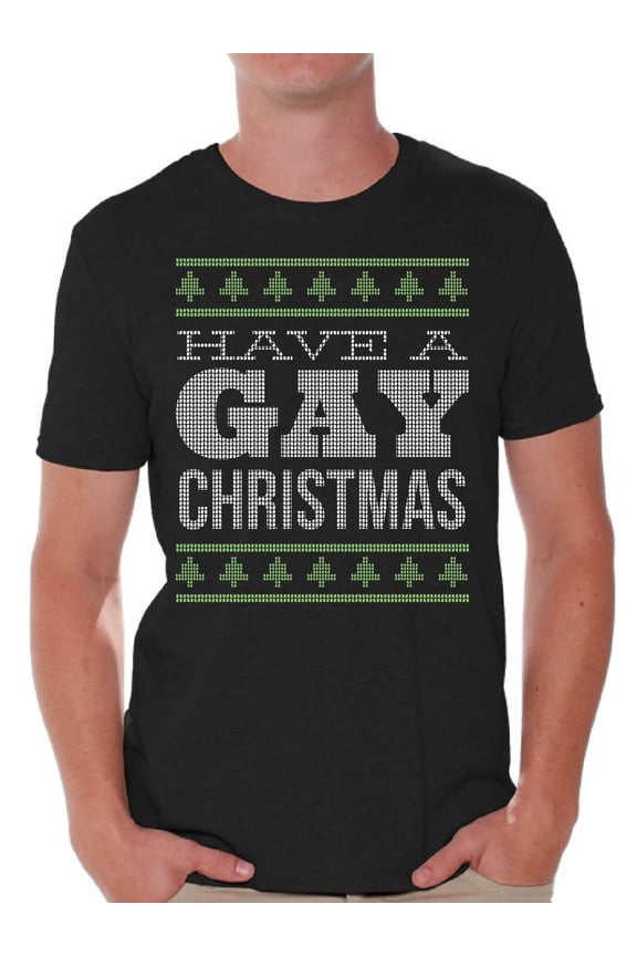 Gay Christmas Men's Shirt Holiday Season Tee for Him Merry Xmas 2020 Happy New Year LGBTQ T-Shirt for Men