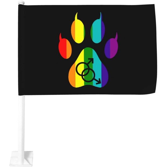 Gay Furry Pride Car Flag Double Sided Printed Car Flag 12x18 Inch