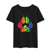 Gay Furry Pride T Shirt Graphic Cloths Printed Casual Short Sleeve Round Neck Tops Unisex T-shirts
