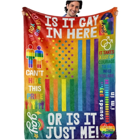 Gay Gifts, Gay Blanket, LGBT Blanket Pride Super Plush Blanket, Pride Day Gifts for Gay, Rainbow Soft Throw Blanket Bed, Sofa Blanket 50x60 in