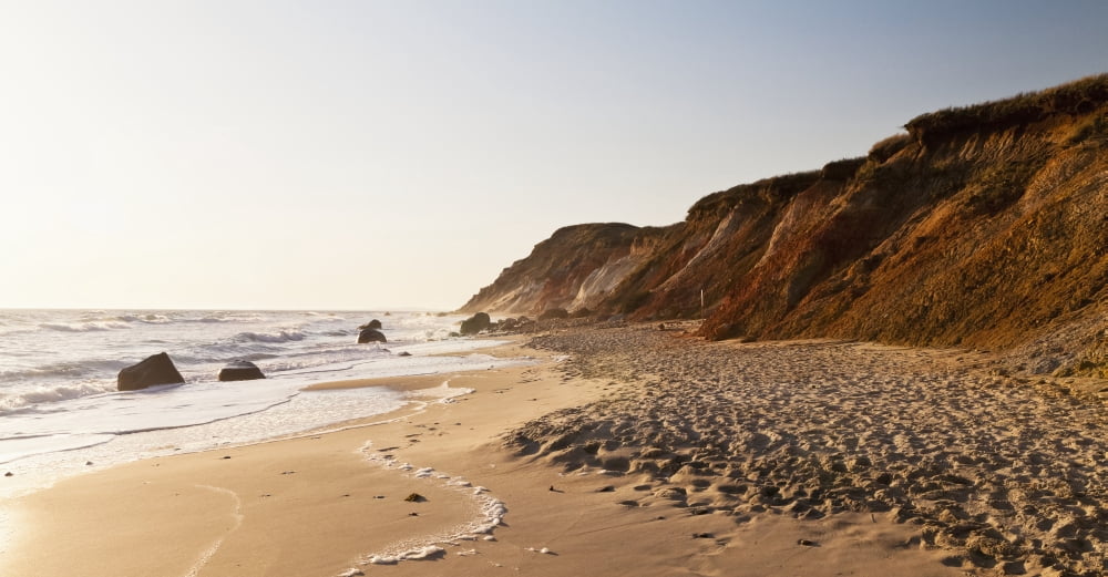 Gay Head Public Beach at sunset Marthas Vineyard Massachusetts United States of America Canvas Art - Kav Dadfar Design Pics (42 x 22)