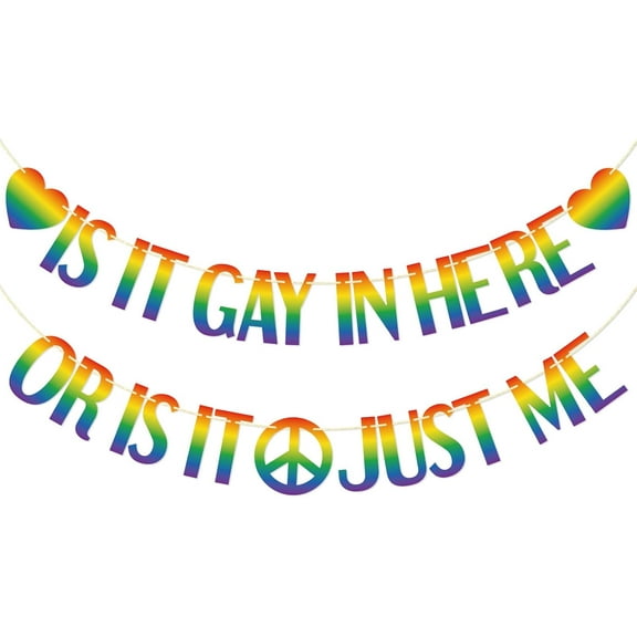 Is It Gay In Here Or Is It Just Me, Pride Month Banner, Gay Pride Party Decor, Pride Month Decorations, Pride Day Rainbow Decorations, Rainbow Glitter LGBTQ Party Decorations,
