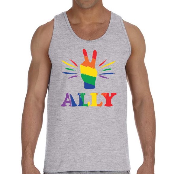 Gay LGBT Ally Color Tank Top for Men - S M L XL 2XL Graphic Tee - Lesbian Pride Support Tee Top Gift