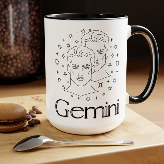 Gay LGBTQ Trans Gemini Zodiac June Birthday Coffee Mugs 15oz