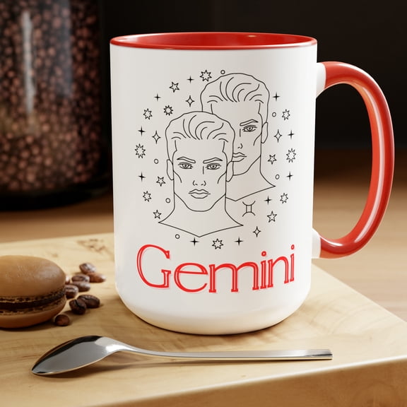 Gay LGBTQ Trans Gemini Zodiac June Birthday Coffee Mugs 15oz