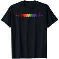 thumbnail image 1 of Gay Lesbian LGBTQ Pride Heartbeat Gift Rainbow Flag LGBT T-Shirt, 1 of 4
