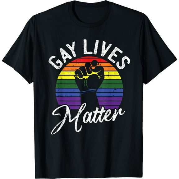Gay Lives Matter LGBT-Q Rainbow Pride Flag Proud Ally T-Shirt