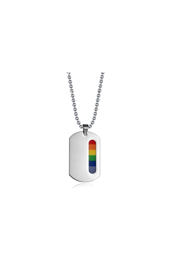 Gay Necklace for Men - LGBT Pride Necklace Women - Rainbow Necklace (Rainbow Necklace Broad)