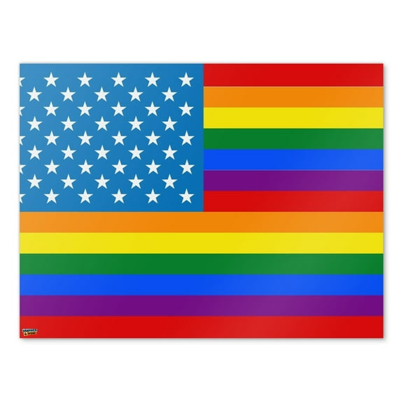 Gay Pride American Flag Rainbow Home Business Office Sign